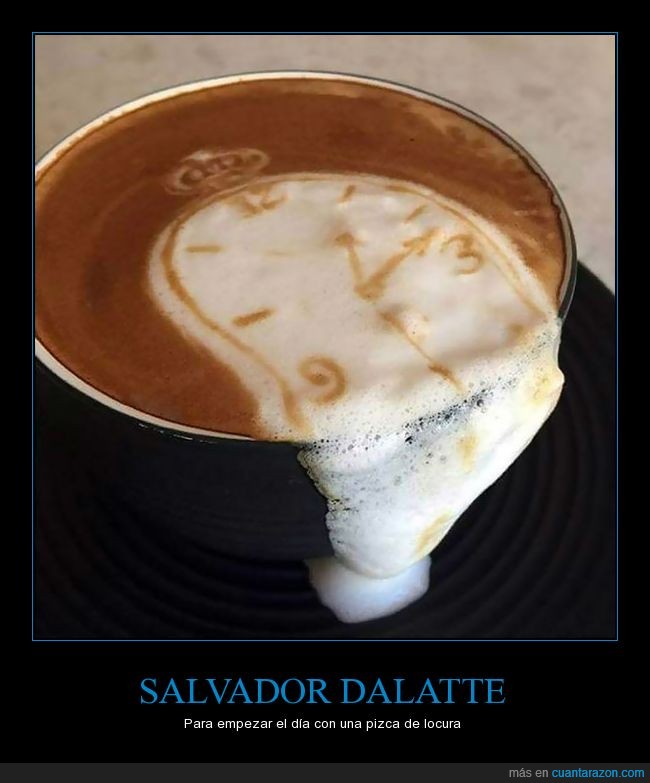 café,latte,salvador dalí,reloj