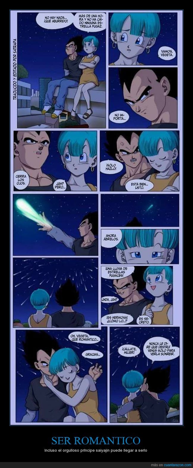 amor,bulma,vegeta,dragon ball,estrellas