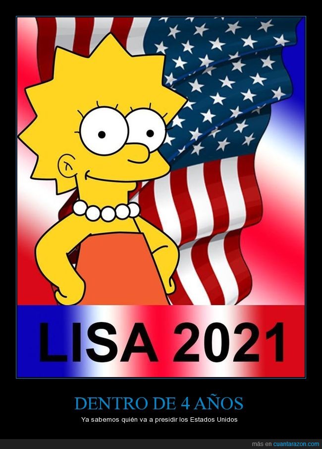 Lisa Simpson,#VoteforLisa,Ajuste Temporal a Reembolsar,elecciones,Trump
