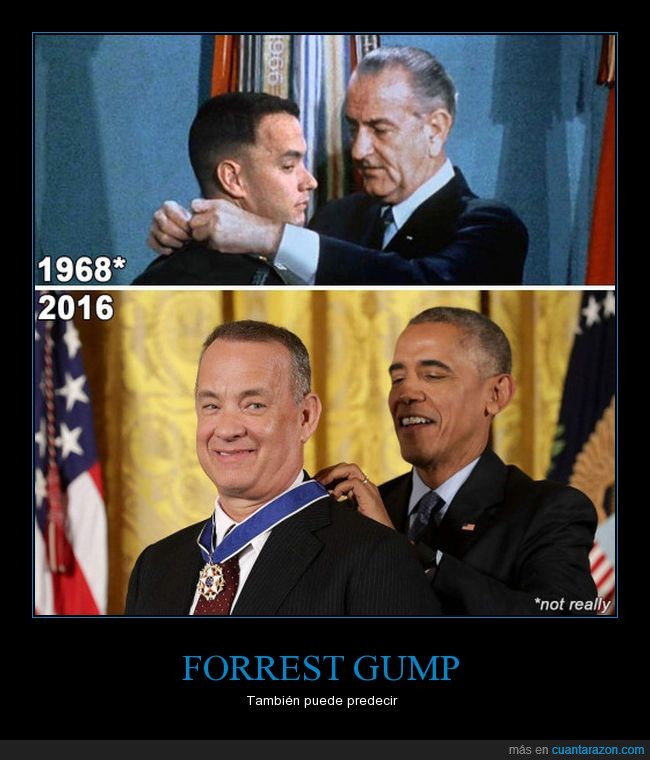 obama,EEUU,Forrest Gump,medalla,Tom Hanks