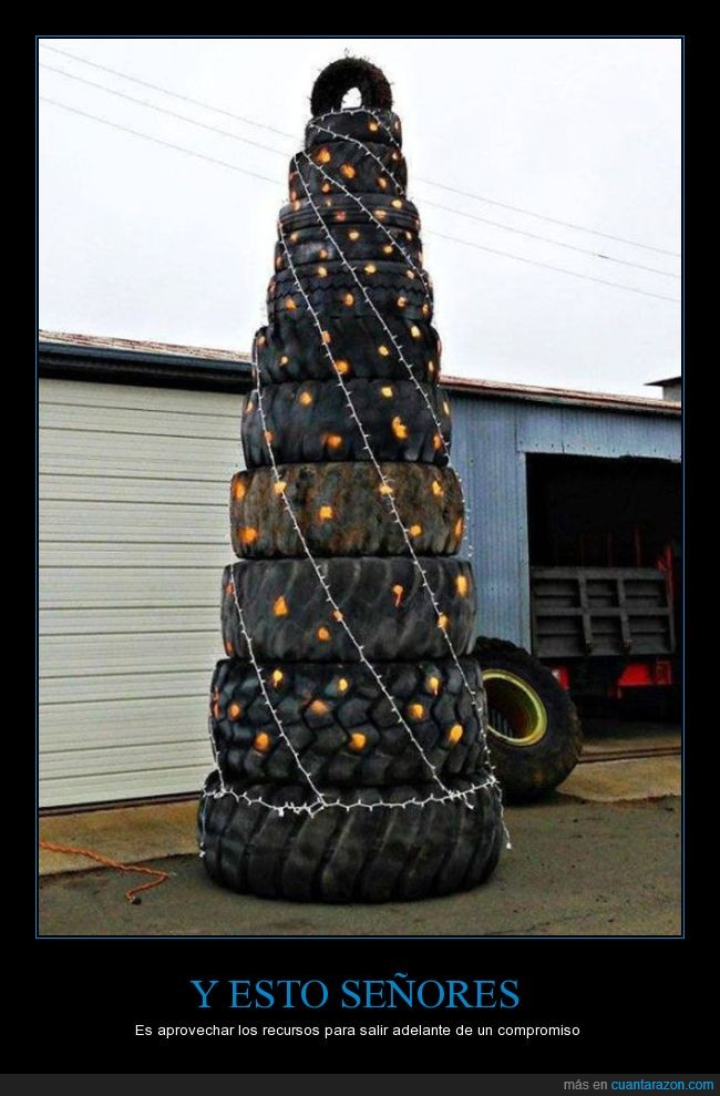árbol navideño,cauchos,llantas,navidad,reciclaje,ruedas