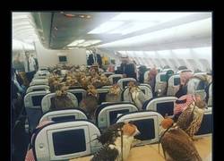 Enlace a Jeque árabe forradísimo se da el lujo de pagar asiento de avión a cada uno de sus 80 halcones
