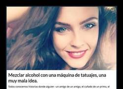 Enlace a Esta chica mezcló vodka con una máquina de tatuajes y cometió el error de su vida