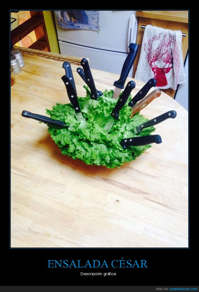 ensalada,cuchillos,caesar salad
