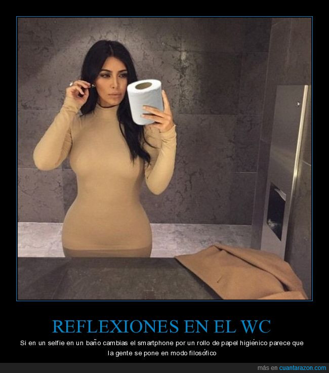 kardashian,selfie,wc,rollo de papel