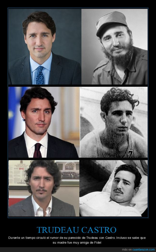 J. Trudeau,Fidel Castro.parecidos,padre ?