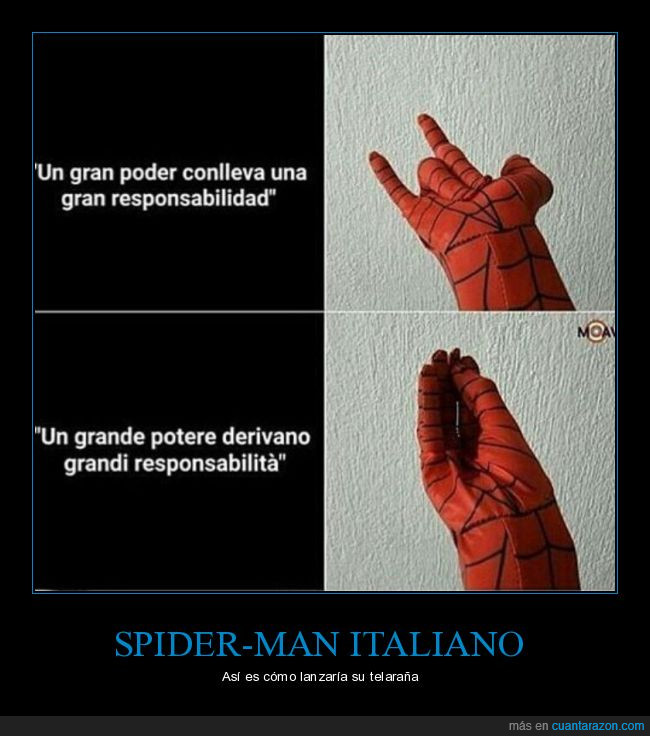 Spiderman,meme,spidy italiano,lanza la telaraña con otra cosa