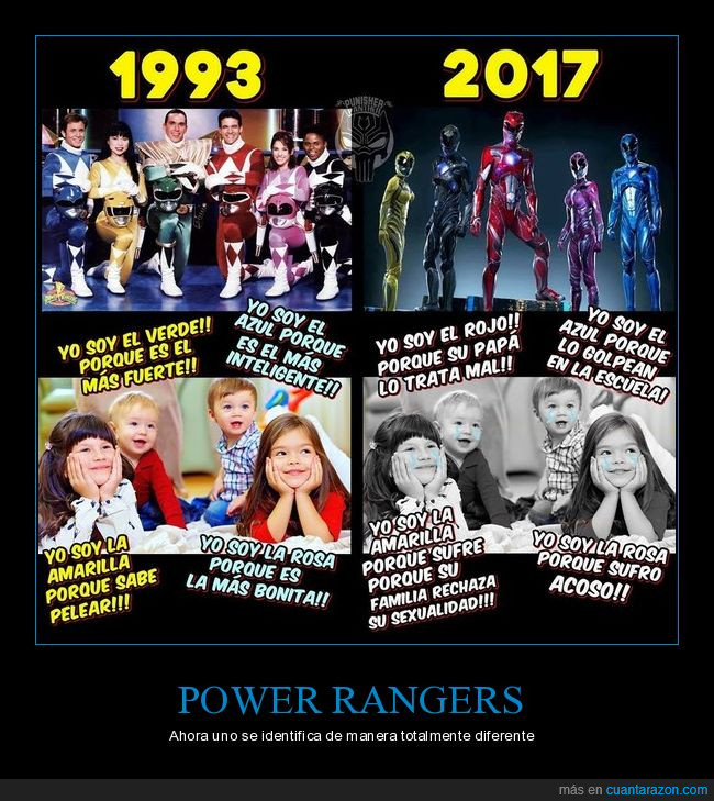 Power Rangers,sad,pasado,identificarse,niños