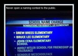 Enlace a Troleo escogiendo el nombre del nuevo colegio