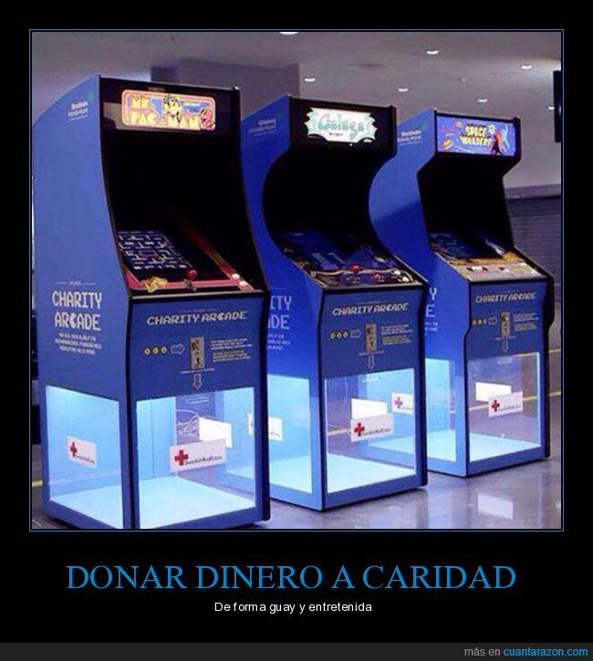 máquinas recreativas,caridad,arcade,donaciones