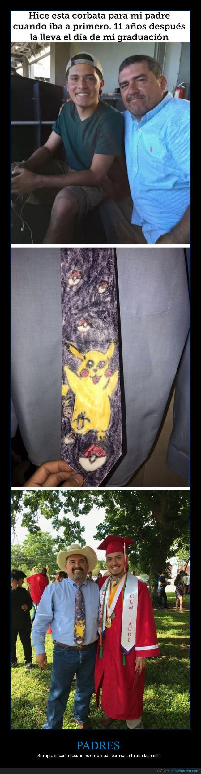 padre,corbata,pikachu,graduación