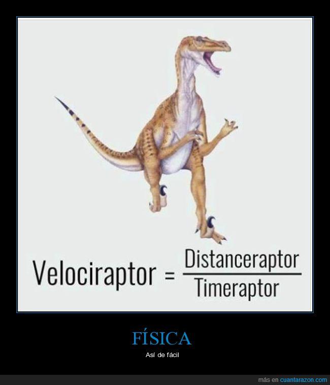 dinosaurios,física,fórmulas,velociraptor