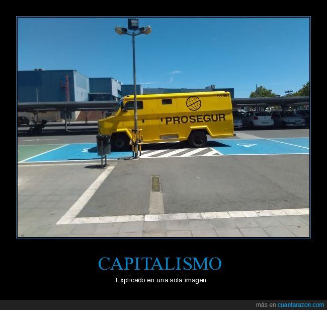 capitalismo,prosegur,furgoneta,aparcamiento
