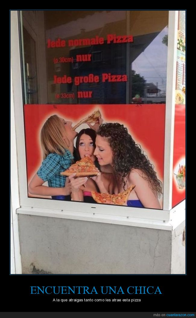 pizza,cartel,tienda,chicas