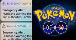 Enlace a Pokémon GO intentando matar a gente con avisos como éste en medio del Huracán Irma