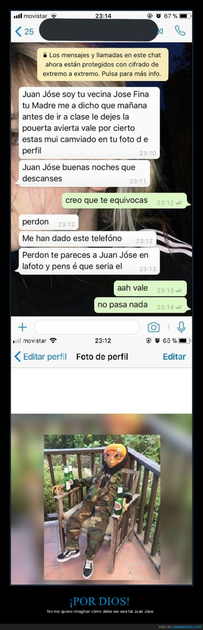 alien,Juan Jóse,confundir,foto,perfil,chat,whatsapp
