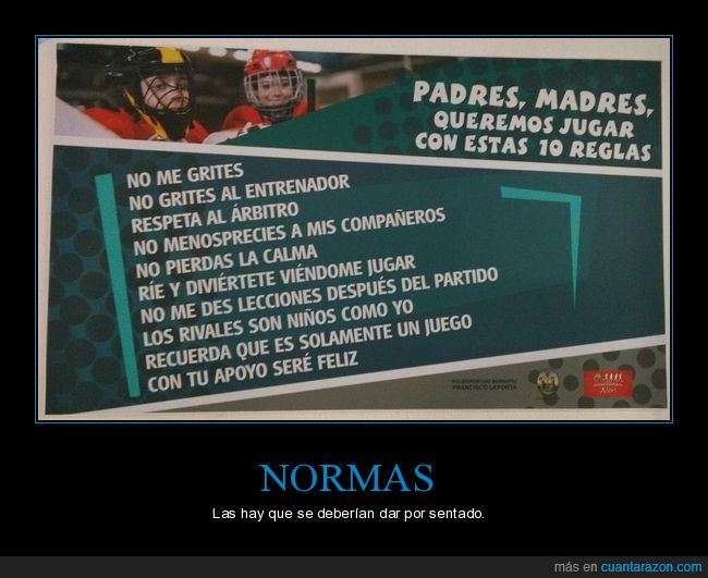 cartel,normas,padres,madres