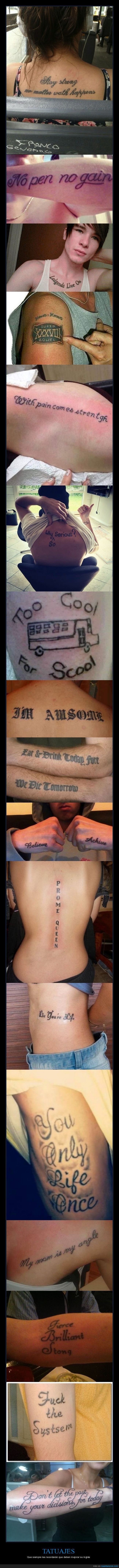 tatuajes,inglés,fails