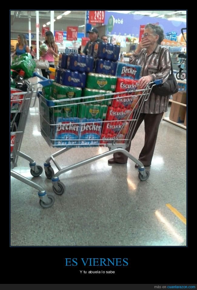 abuela,supermercado,cerveza