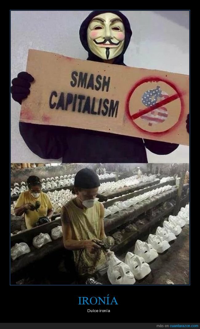 capitalismo,guy fawkes,ironía,mascara,v de vendetta