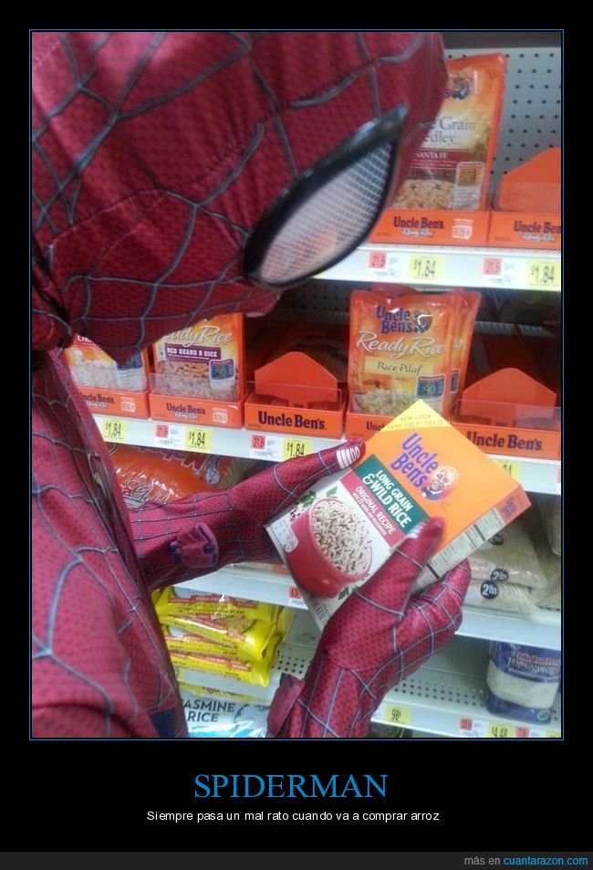 spiderman,arroz,uncle ben,tío ben