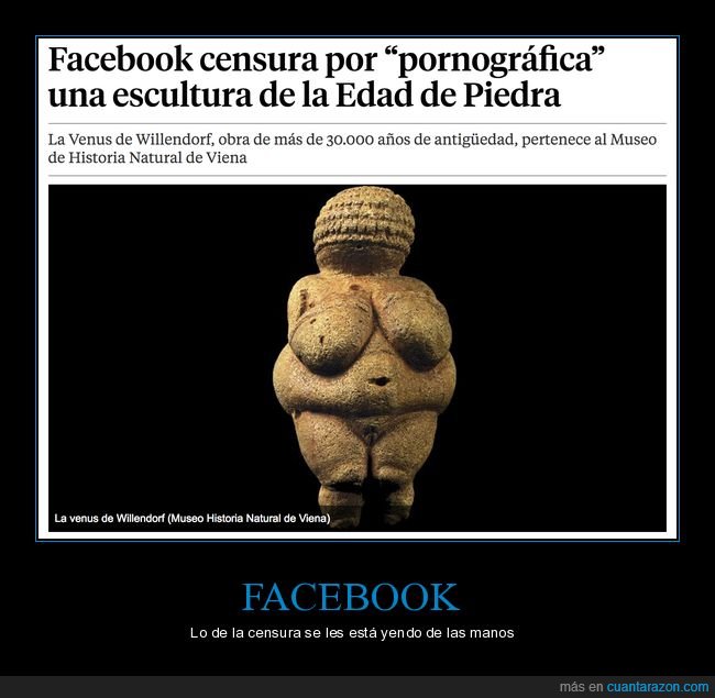 facebook,censura,escultura,edad de piedra