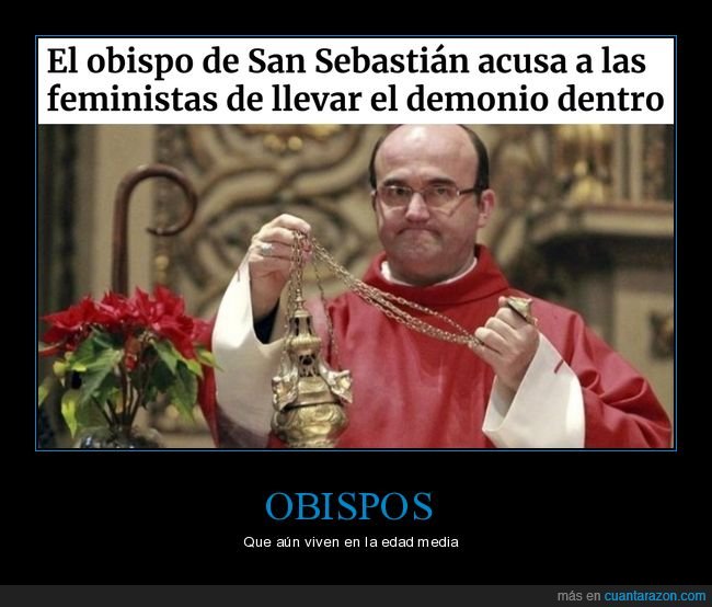 obispo,feministas,demonio