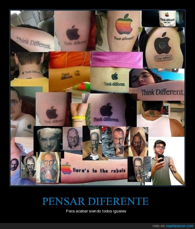 think different,apple,tatuajes