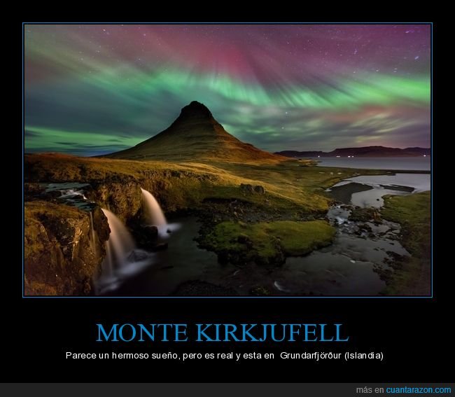 islandia,paisaje,aurora,monte kirkjufell,montaña