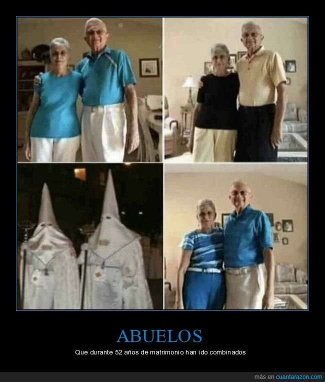 abuelos,ropa,combinados,ku klux klan