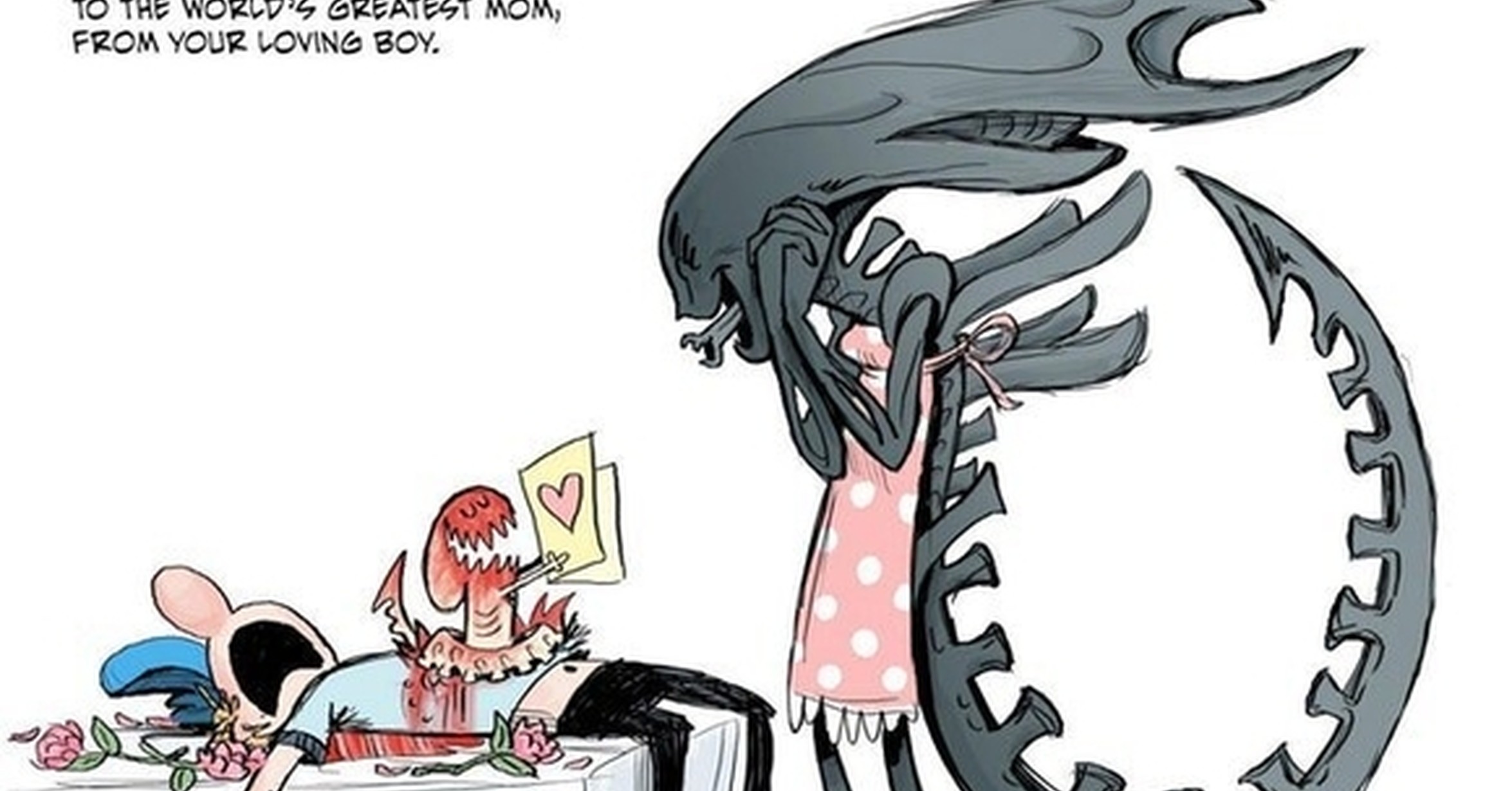 dibujo de la reina xenomorfa