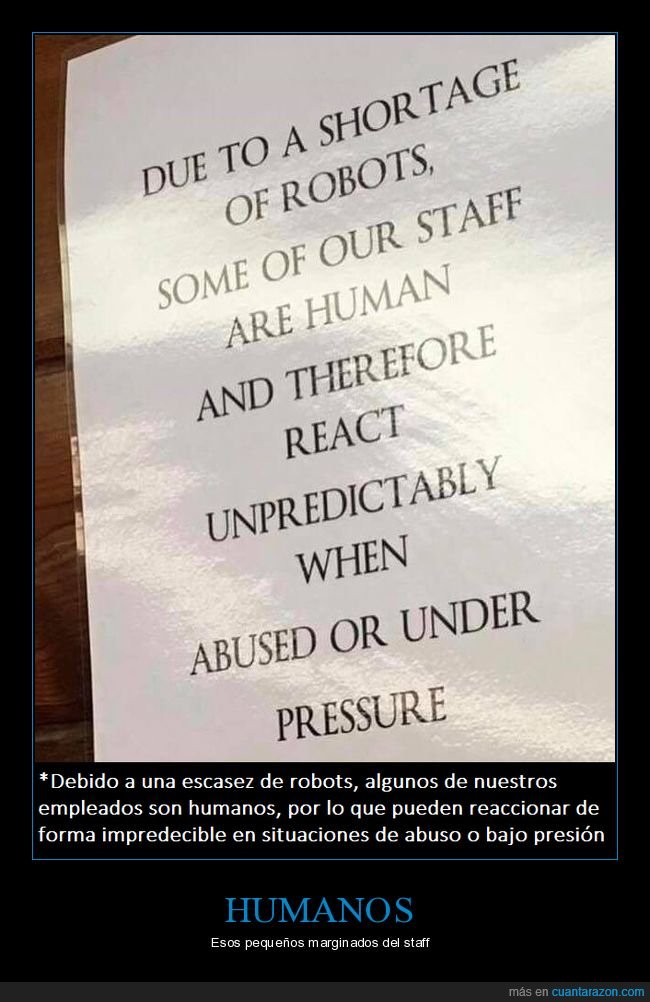humanos,robots,empleados