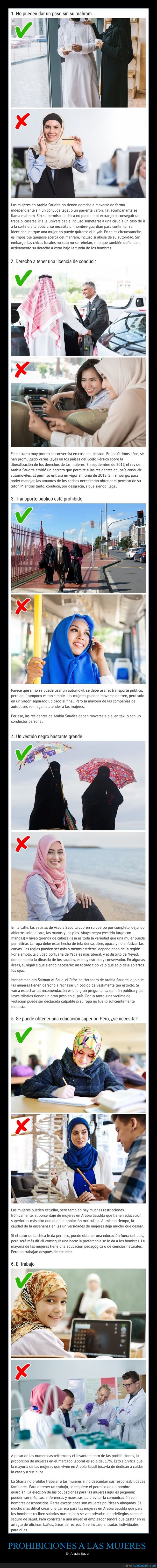 arabia saudí,prohibiciones,mujeres