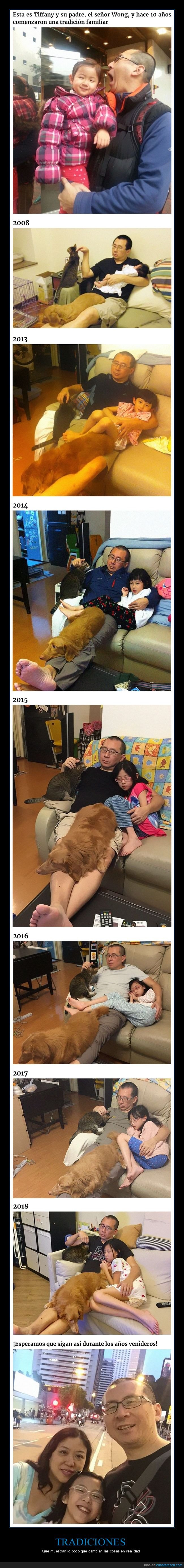 tradición,padre,hija,mascotas,10 años