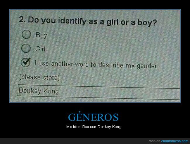 género,identificarse,donkey kong