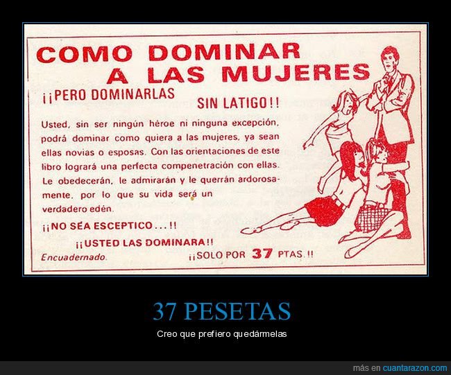dominar,mujeres,anuncio,retro,37 pesetas