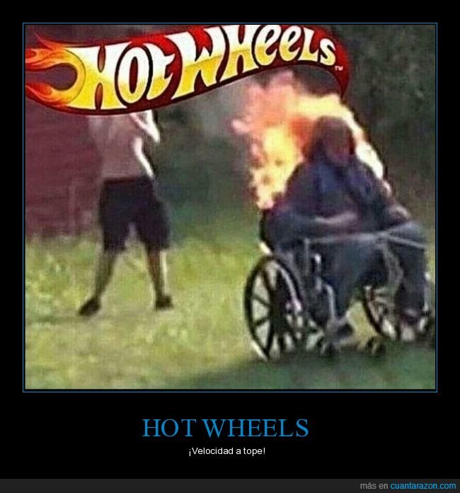 fuego,hot wheels,silla de ruedas