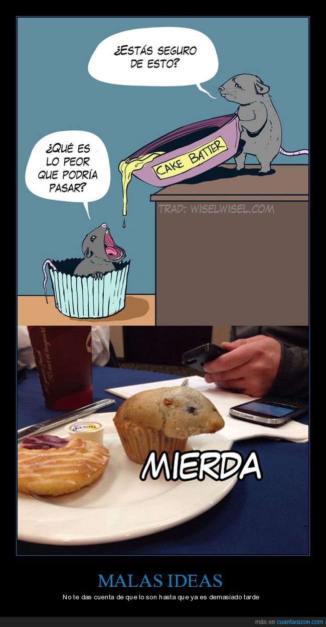 mala idea,ratón,masa de pastel