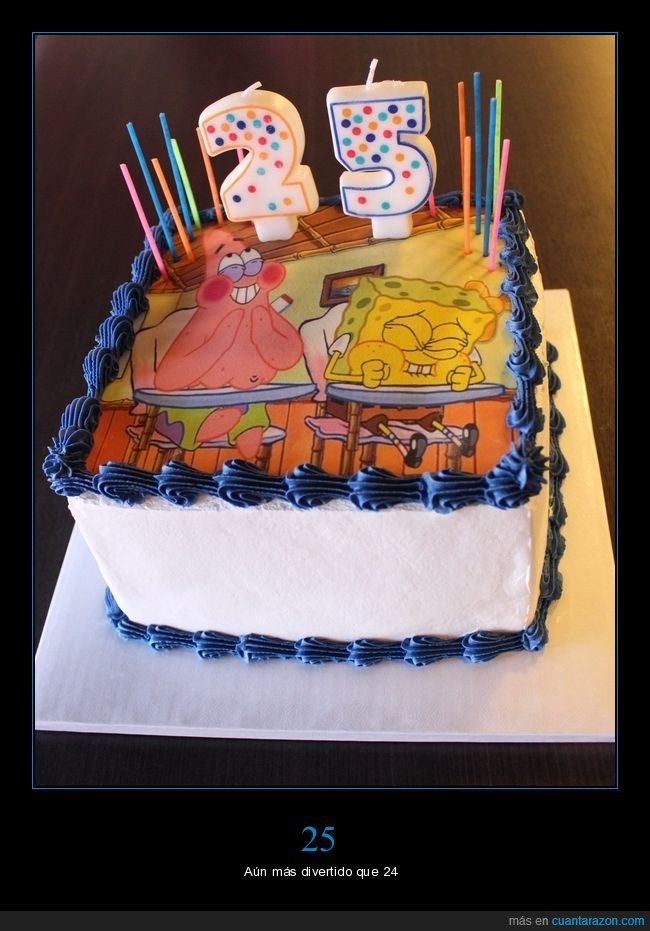 25 años,bob esponja,tarta,cumpleaños