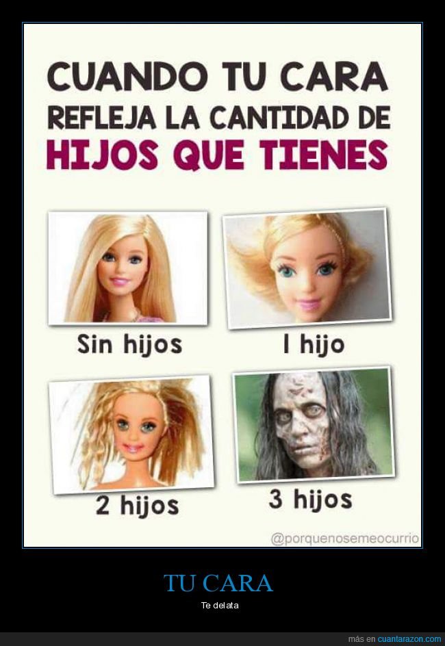 cara,hijos,barbie,zombie