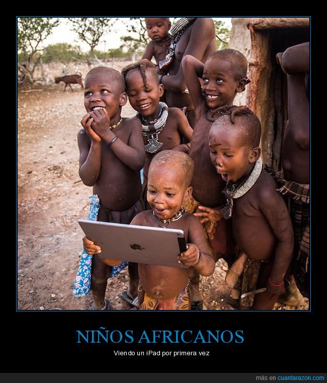 niños,africanos,ipad