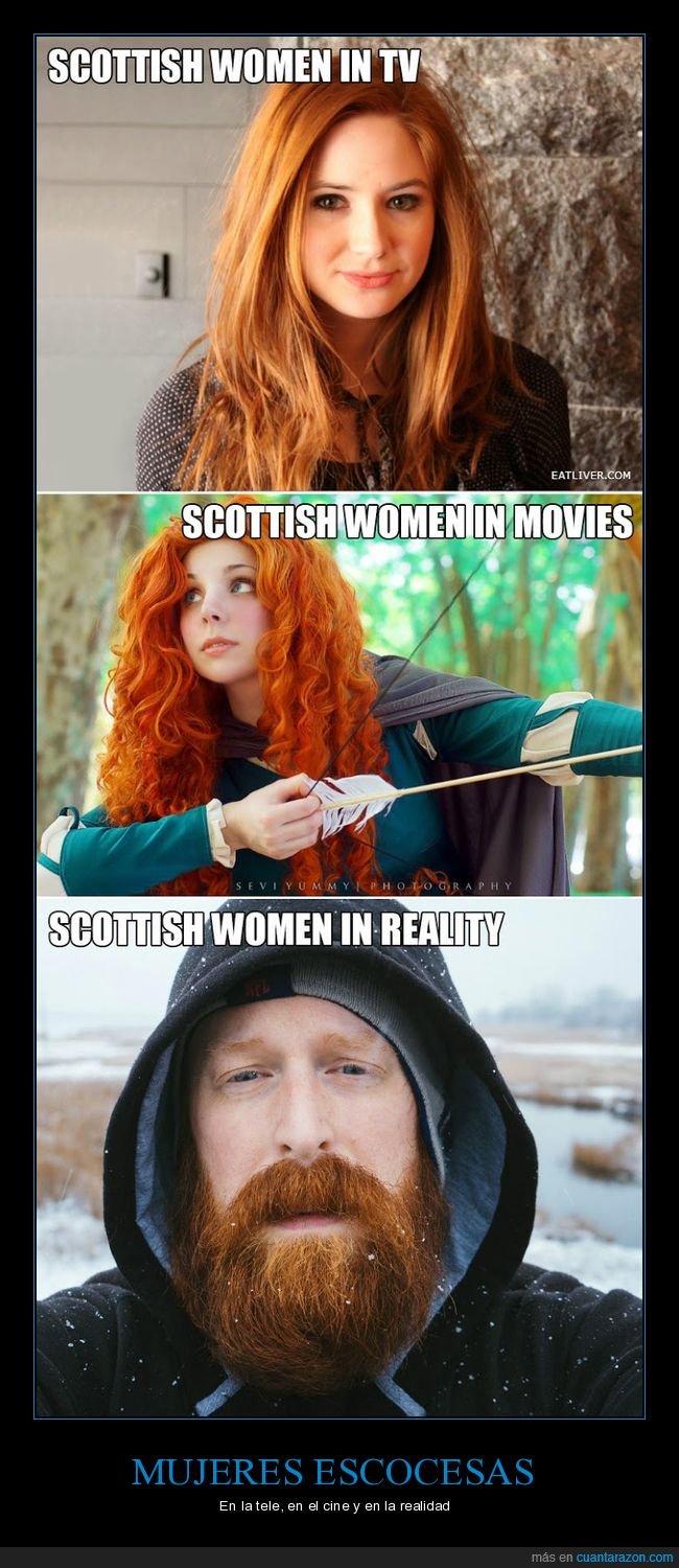 mujeres,escocesas,televisión,cine,realidad