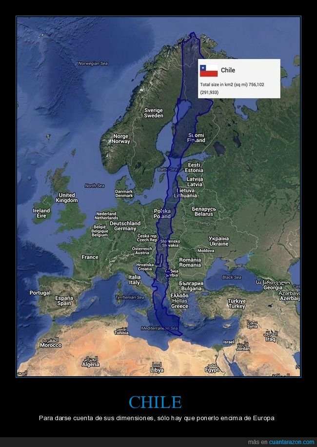 chile,país,tamaño,europa,mapa