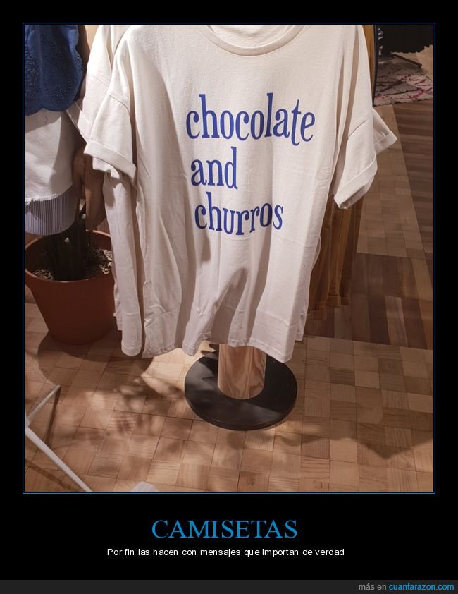 camiseta,chocolate,churros