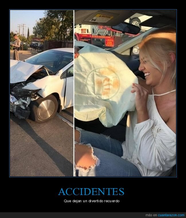 accidente,coche,airbag,maquillaje