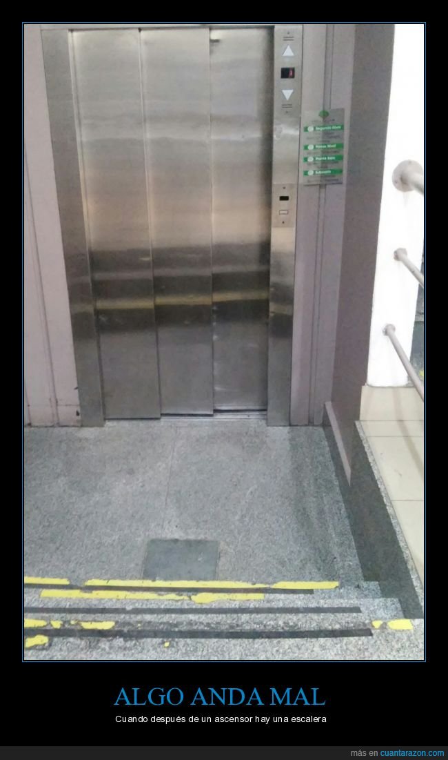 ascensor,escaleras,fails