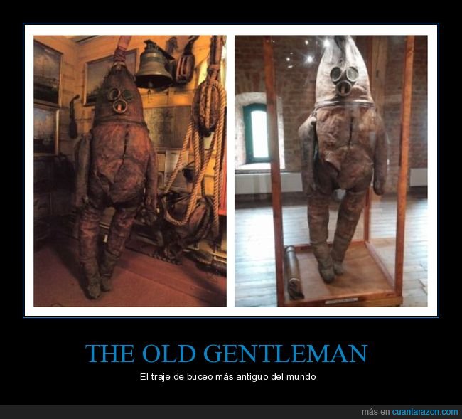 the old gentleman,traje de buceo,antiguo,curiosidades