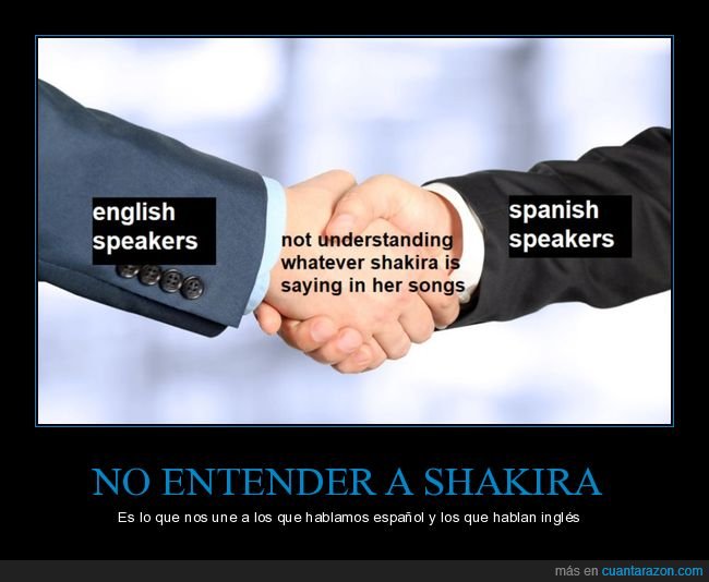 entender,shakira,español,inglés