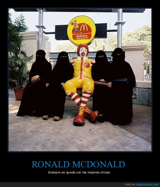 ronald mcdonald,árabes,burka
