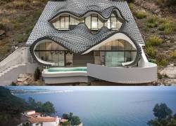 Enlace a Casa del acantilado, una casa con piel de dragón y vistas al mar en la costa de Granada.